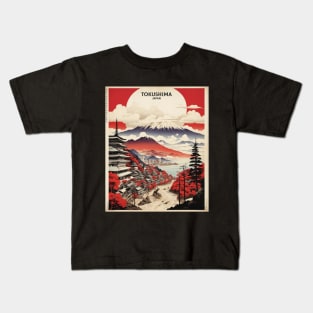 Tokushima Japan Travel Vintage Tourism Poster Kids T-Shirt